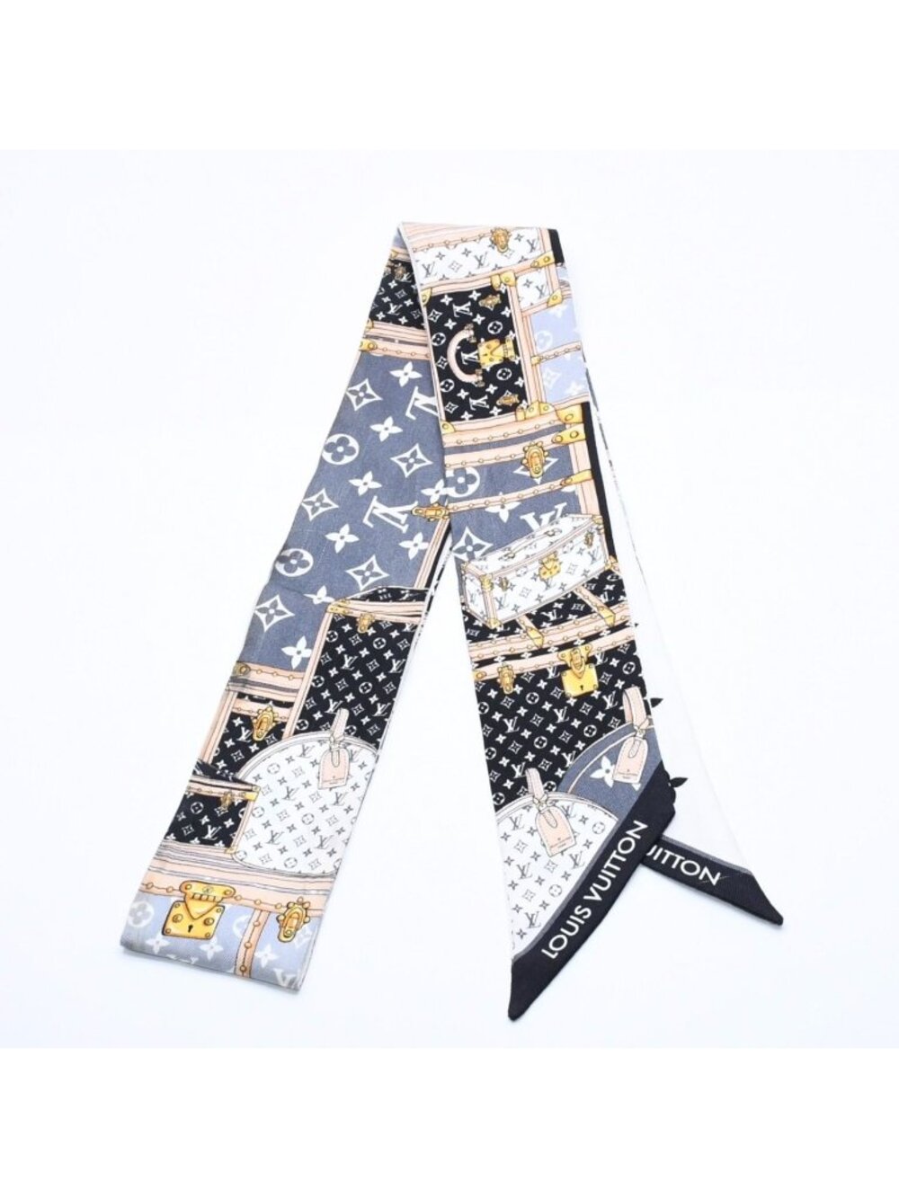 Louis Vuitton Scarf Bandeau BB Monogram Let's Go White Black Yellow